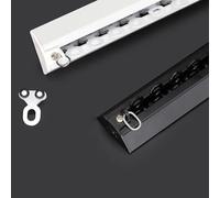 Système de rail ultra fin en aluminium de 240 cm monté au plafond pour ains et cloisons de séparation avec mécanisme silencieux à double roue (blanc)