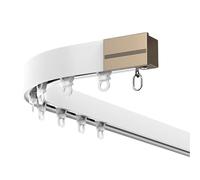 Système de rails à rideaux flexibles - Tringle à rideau réglable en alliage d'aluminium pour séparateur de pièce, chambre d'enfant, bureau et maison (blanc, 120 cm / 3.94ft)