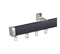 Système de rails de plafond en aluminium pour rideaux, séparateur de pièce et cabine de douche, design anti-fuite de lumière, noir (3,6 m, 3 x 120 cm), utilisation polyvalente pour la maison et le