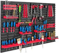 Système de rangement Étagère d'atelier | 115 x 39 cm | | Étagère murale avec supports pour outils - Panneaux muraux Étagère à bacs extra-robuste Panneau perforé pour outils Étagère de rangement Étagèr