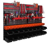 Système de stockage Étagère murale 1152 x 780 mm Paroi à outils 32 pcs Bacs gerbables plastique