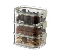 Système de rangement transparent avec plusieurs couches pour épices de cuisine et produits secs avec couvercle sécurisé pour maintenir la fraîcheur et optimiser l'espace de comptoir dans n'importe