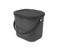 Rotho Poubelle Albula – 6 l pour la cuisine, couvercle et poignée, PP sans BPA, anthracite