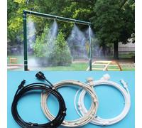 Système de refroidissement par brumisation de jardin extérieur, buse en laiton, 6m-18m, brumisateur réglable pour l'd'argile de serre Beige 15M Kit