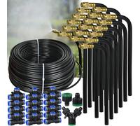 Système de refroidissement par brumisation de Patio 30M-5M, Kit de pulvérisation universel à flexion libre, tuyau de 8mm pour bricolage des plantes de jardin, arrosage et Irrigation 15M-Kit-8mm