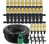 Système de refroidissement par brumisation pour l'extérieur 15M-30M, d'argile de jardin, buses d'atomiseur 1/4 en laiton, tuyau de 4/7mm pour serre .c. 30m