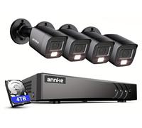 Système de sécurité – 4K Full HD 1080p – Détection intelligente de personnes et de véhicules – Stockage de 4 To – Vision nocturne jusqu'à 20 mètres