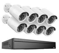 Système de sécurité - 8 pièces - Système de caméras - Caméras PoE - Système NVR - Résolution 5MP - Vision nocturne 30 mètres