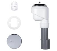 Système de siphon Domoplex 6928.21, chromé, vertical, avec filtre à cheveux