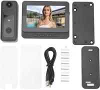 Système de sonnette de porte vidéo 1080P Vision de nuit Écran couleur 4,3 pouces IP65 Écran d'interphonie sans fil étanche