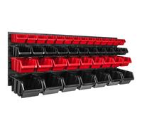 Système de stockage Etagère murale 1152 x 390 mm | 41 pcs. Box | Bacs gerbables Rayonnage pour bacs à bec | Panneaux muraux extra-forts | Rayonnage extensible | Rayonnage d'atelier Rayonnage de stocka