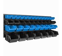 Système de stockage Etagère murale 1152 x 390 mm | 41 pcs. Box | Bacs gerbables Rayonnage pour bacs à bec | Panneaux muraux extra-forts | Rayonnage extensible | Rayonnage d'atelier Rayonnage de stocka