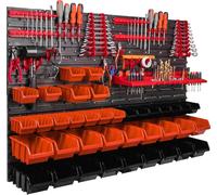 Système de stockage Étagère murale 1152 x 780 mm Paroi à outils 38 pcs Bacs gerbables plastique