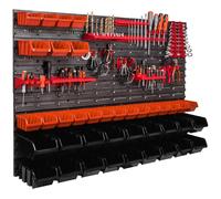 Système de stockage Étagère murale 1152 x 780 mm Paroi à outils 39 pcs Bacs gerbables plastique