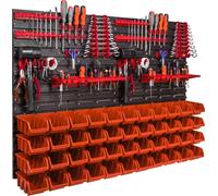 Système de stockage Étagère murale 1152 x 780 mm Paroi à outils 44 pcs Bacs gerbables plastique