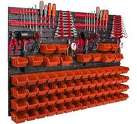 Système de stockage Étagère murale 1152 x 780 mm Paroi à outils 68 pcs Bacs gerbables plastique
