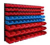 Système de stockage Étagère murale 1155 x 780 mm | 91 pcs. Box | Bacs à bec gerbables Bacs à bec | Panneaux muraux extra-forts | Étagère extensible | Étagère d'atelier Étagère de stockage Étagère mura