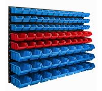 Système de stockage Étagère murale 1155 x 780 mm | 91 pcs. Box | Bacs à bec gerbables Bacs à bec | Panneaux muraux extra-forts | Étagère extensible | Étagère d'atelier Étagère de stockage Étagère mura