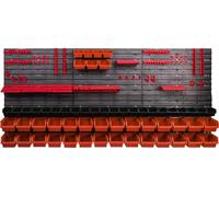 Système de stockage Étagère murale 1728 x 780 mm Paroi à outils 57 pcs Bacs gerbables plastique
