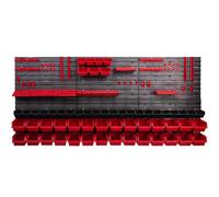 Système de stockage Étagère murale 1728 x 780 mm Paroi à outils 57 pcs Bacs gerbables plastique