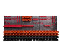 Système de stockage Étagère murale 1728 x 780 mm Paroi à outils 75 pcs Bacs gerbables plastique