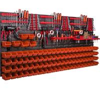 Système de stockage Étagère murale 1728 x 780 mm Paroi à outils 94 pcs Bacs gerbables plastique
