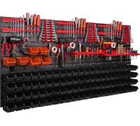 Système de stockage Étagère murale 1728 x 780 mm Paroi à outils 94 pcs Bacs gerbables plastique