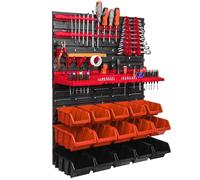 Système de stockage Étagère murale 576 x 780 mm Paroi à outils 15 pcs Bacs gerbables plastique