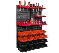 Système de stockage Étagère murale 576 x 780 mm Paroi à outils 22 pcs Bacs gerbables plastique