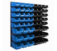 Système de stockage Etagère murale 770 x 780 mm | 58 pcs. Box | Bacs gerbables Rayonnage pour bacs à bec | Panneaux muraux extra-forts | Rayonnage extensible | Rayonnage d'atelier Rayonnage de stockag