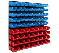 Système de stockage Etagère murale 770 x 780 mm | 82 pcs. Box | Bacs gerbables Rayonnage pour bacs à bec | Panneaux muraux extra-forts | Rayonnage extensible | Rayonnage d'atelier Rayonnage de stockag