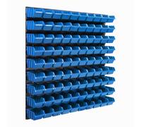 Système de stockage Etagère murale 770 x 780 mm | 90 pcs. Box | Bacs gerbables Rayonnage pour bacs à bec | Panneaux muraux extra-forts | Rayonnage extensible | Rayonnage d'atelier Rayonnage de stockag