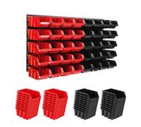 Système de stockage Etagère murale 772 x 390 mm | 40 pcs. Box | Bacs à bec gerbables Bacs à bec | Panneaux muraux extra-forts | Rayonnage extensible | Rayonnage d'atelier Rayonnage de stockage Rayonna