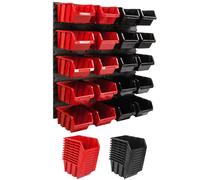 Système de stockage Etagère murale 772 x 780 mm | 20 pcs. Box | Bacs à bec gerbables Bacs à bec | Panneaux muraux extra-forts | Rayonnage extensible | Rayonnage d'atelier Rayonnage de stockage Rayonna