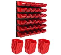 Système de stockage Etagère murale 772 x 780 mm | 36 pcs. Box | Bacs gerbables Rayonnage pour bacs à bec | Panneaux muraux extra-forts | Rayonnage extensible | Rayonnage d'atelier Rayonnage de stockag