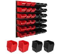 Système de stockage Etagère murale 772 x 780 mm | 36 pcs. Box | Bacs gerbables Rayonnage pour bacs à bec | Panneaux muraux extra-forts | Rayonnage extensible | Rayonnage d'atelier Rayonnage de stockag