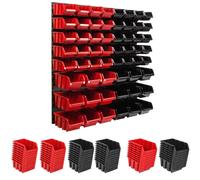 Système de stockage Etagère murale 772 x 780 mm | 58 pcs. Box | Bacs gerbables Rayonnage pour bacs à bec | Panneaux muraux extra-forts | Rayonnage extensible | Rayonnage d'atelier Rayonnage de stockag