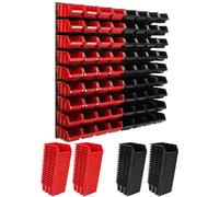 Système de stockage Etagère murale 772 x 780 mm | 72 pcs. Box | Bacs gerbables Rayonnage pour bacs à bec | Panneaux muraux extra-forts | Rayonnage extensible | Rayonnage d'atelier Rayonnage de stockag