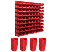 Système de stockage Etagère murale 772 x 780 mm | 72 pcs. Box | Bacs gerbables Rayonnage pour bacs à bec | Panneaux muraux extra-forts | Rayonnage extensible | Rayonnage d'atelier Rayonnage de stockag