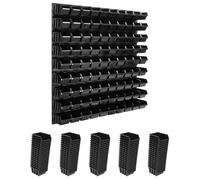 Système de stockage Etagère murale 772 x 780 mm | 90 pcs. Box | Bacs gerbables Rayonnage pour bacs à bec | Panneaux muraux extra-forts | Rayonnage extensible | Rayonnage d'atelier Rayonnage de stockag