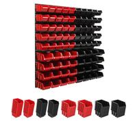 Système de stockage Etagère murale 772 x 780 mm | 90 pcs. Box | Bacs gerbables Rayonnage pour bacs à bec | Panneaux muraux extra-forts | Rayonnage extensible | Rayonnage d'atelier Rayonnage de stockag