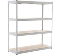 Système de stockage métallique - rayonnage de stockage - hauteur de rayonnage flexible, charge admissible 350 kg | couleur : blanc