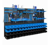 Système de stockage Paroi à outils 156 x 78 cm avec 60 boîtes en plastique