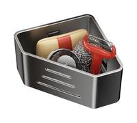 Système de support hygiénique en Cady Rack System Pro, plateau de 18 x 13,5 x 7,5 cm avec support de préhension, protection de drainage en acier antirouille, motif ondulé minimal, espace de bureau