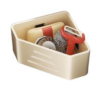 Système de support hygiénique en Cady Rack System Pro, plateau de 18 x 13,5 x 7,5 cm avec support de préhension, protection de drainage en acier antirouille, motif ondulé minimal, espace de bureau