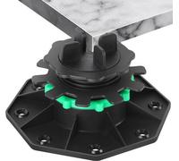 Système de support réglable pour dalles de terrasse, pour une utilisation extérieure – Réglage de la hauteur de 65 à 140 mm – Fabriqué en polypropylène durable – Lot de 50 pièces
