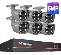 Système de surveillance, 8 canaux de soutien, audio bidirectionnel, 8CH 6pcs caméra 5MP, 1T HDD intégré