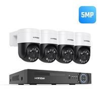 Système de surveillance CCTV - Enregistreur NVR 8 canaux PoE - 4 caméras avec une résolution de 5 MP - Disque dur de 2 To - Indice de protection IP66 - Codec H.265 - Câble de 18 mètres