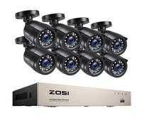 Système de surveillance vidéo CCTV, résolution 1080P, vision nocturne étanche, aucun, Avec 8 caméras noires