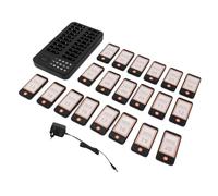 Système de téléavertisseur de Restaurant, 20 buzzers d'appel sans Fil, numéro de File d'attente du Clavier, 3 Modes d'alerte, Son Clignotant par Vibration, portée de 500 m, Prise